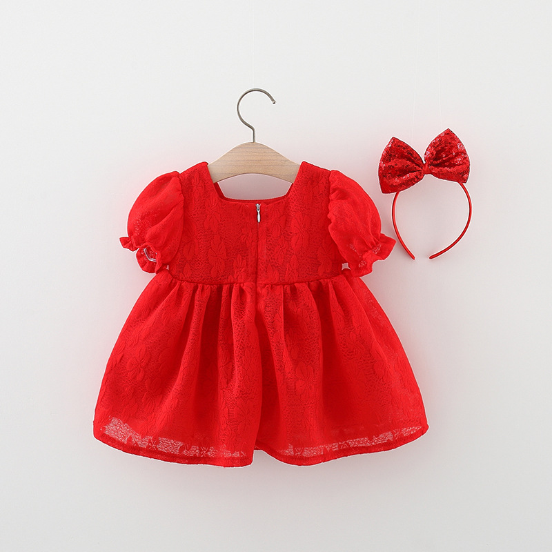 2 pezzi abbigliamento estivo per bambini 2022 vestiti per bambina Set coreano manica corta pizzo neonato abito da principessa abiti neonati BC2181