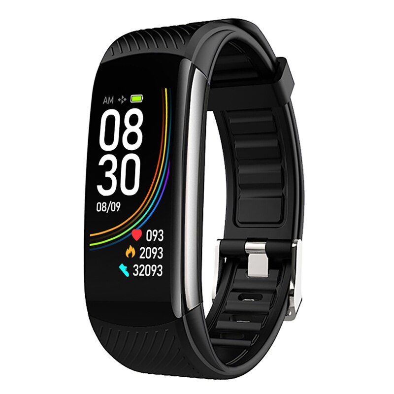 Smart armbånd blod ilt monitor fitness tracker armbånd smart ur pulsmåler smart band ur til sundhed: Sort