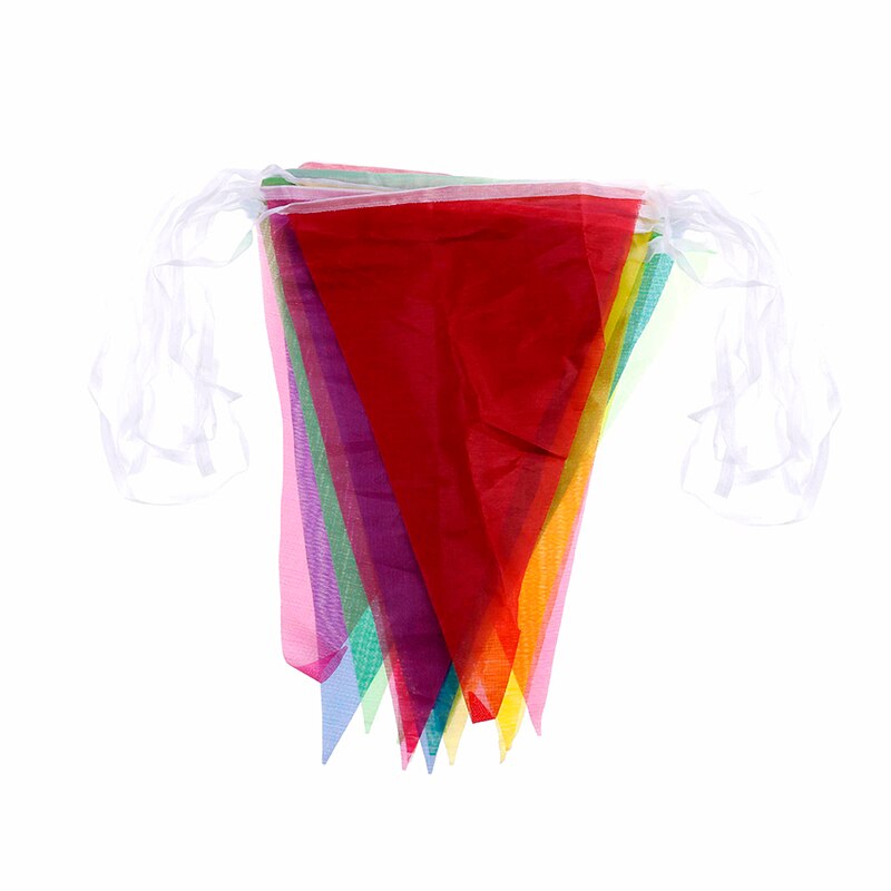 1 sæt 10m farverige bunting banner fest hænge trekanter snor flag festival indretning