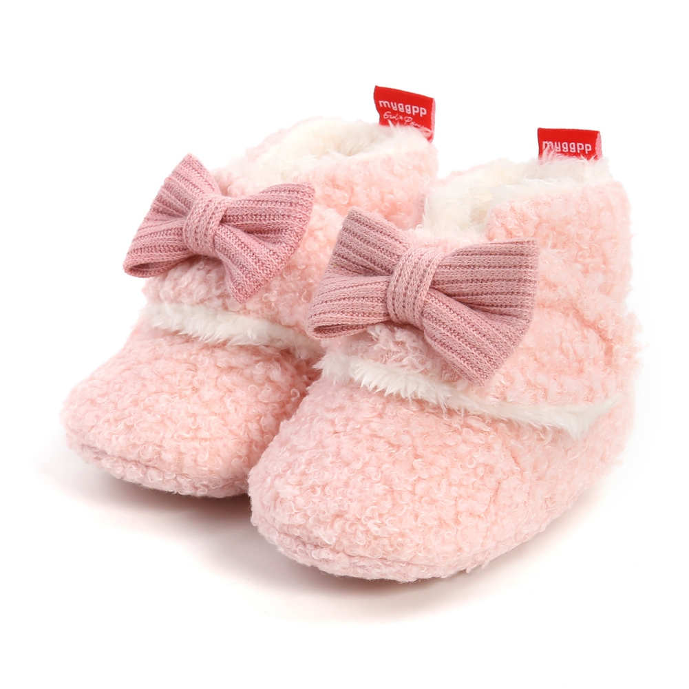 Zapatos cálidos para gatear de otoño e invierno, botines para bebé recién nacido, Zapatillas para niño y niña, Zapatillas para primeros pasos de flor de piel de 0 a 18M: P / 13-18 meses