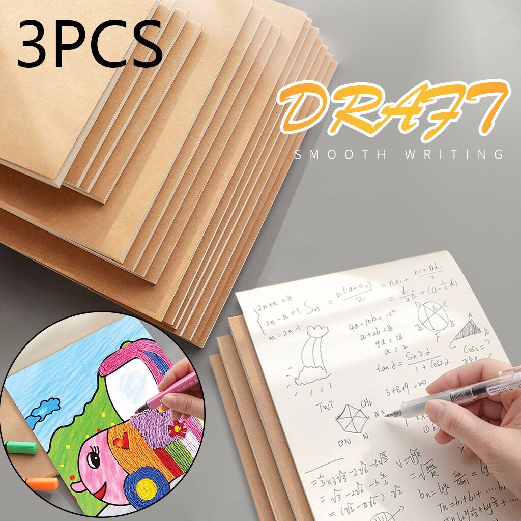 3Pcs Notebook Interne Pagina Leeg Graffiti Schetsboek Draft Papier Dik 60 Pagina 'S