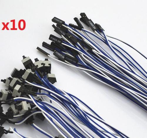 10x Power Kabel En Schakelaar Voor Pc Vervanging Aan Uit Schakelaar Reset 10Pcs