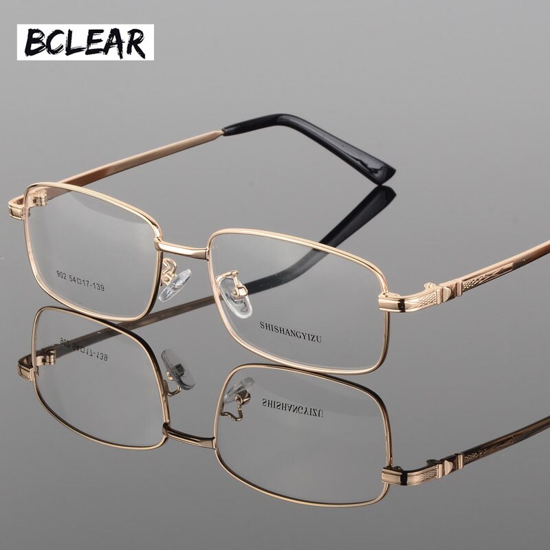 BCLEAR-Gafas de clásicas para hombre, lentes con chapado en oro grueso, marco completo, monturas de gafas de S902: Oro