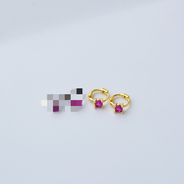 Pendientes de plata de ley 925 de , Mini corsé de circón, orejera de hueso del oído, hebilla de oreja concisa personalidad para mujeres y niñas, joyería para oreja: 1pair gold rose