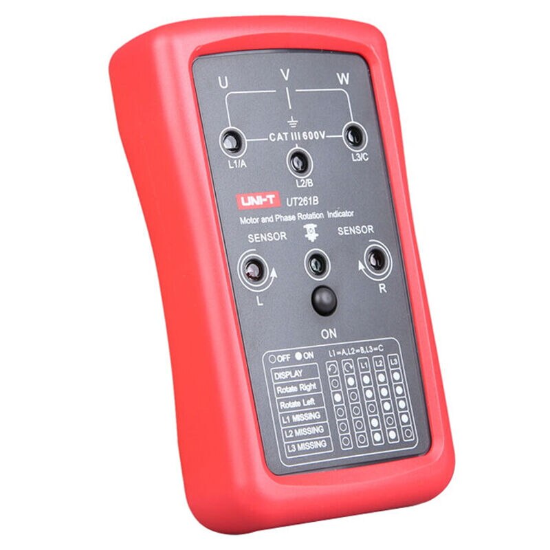 UNI-T UT261B 3 Phase Sequence Rotation Indicator Tester Meter for 15Hz~400Hz Motor Rotation Meter Sequence Tester