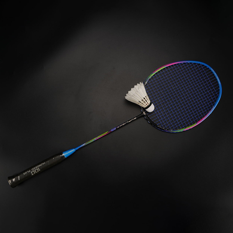 Full Carbon Fiber Strung Badminton Rackets Competition Training Racquet Speed Sports For Adult -40: Blue