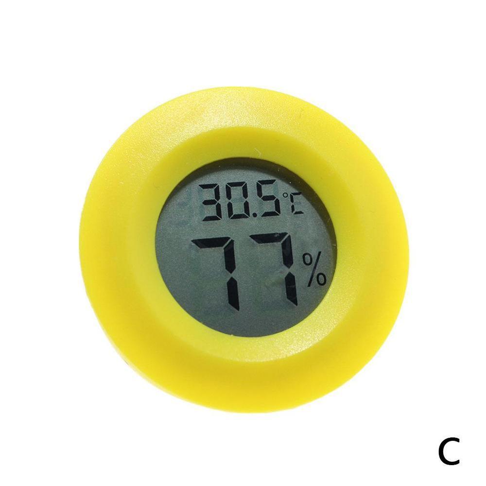 Mini LCD Thermometer Hygrometer Practical Digital Indoor Hygrometer LCD Humidity Round Mete Temperature Thermometer Display P0L7: Yellow