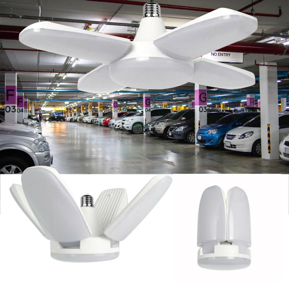 E27 60W 80W 2835 Led Garage Lamp 110V-265V Vouwen Vier-Blad Vervorming Lamp garage Verlichting 6000LM Voor Thuis Magazijn Workshop