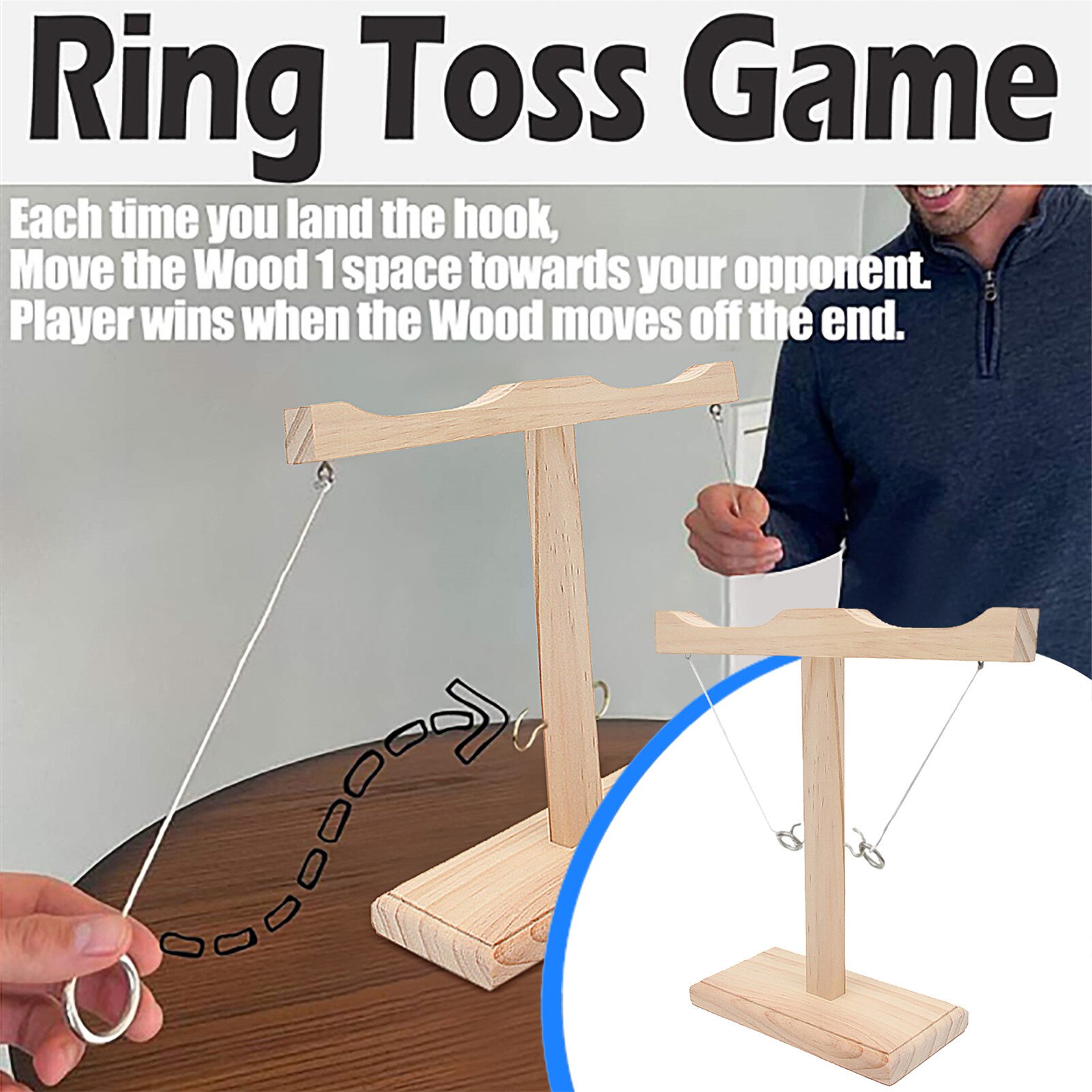Neue Holz Ring Werfen Spiel Werfen Haken Und Schleife 2 Menschen Interaktive Tabelle Spiel einstellen Industriellen Stil Bar Trinken Partei funToys