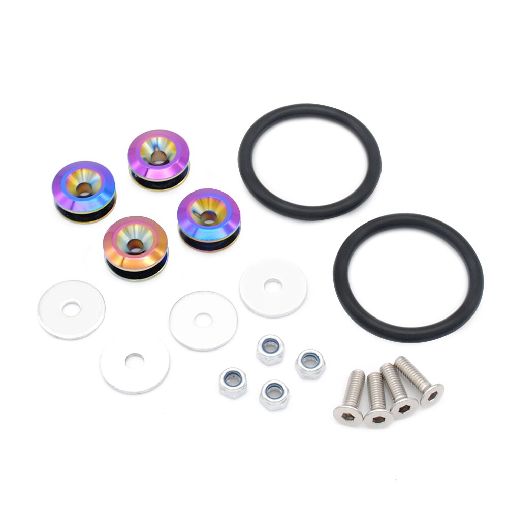 Quick Release Fasteners Fixing Buckle Nuts Bolts Kits For Car Front Rear Bumpers Trunk Fender Hatch Lids Car-styling: Rainbow