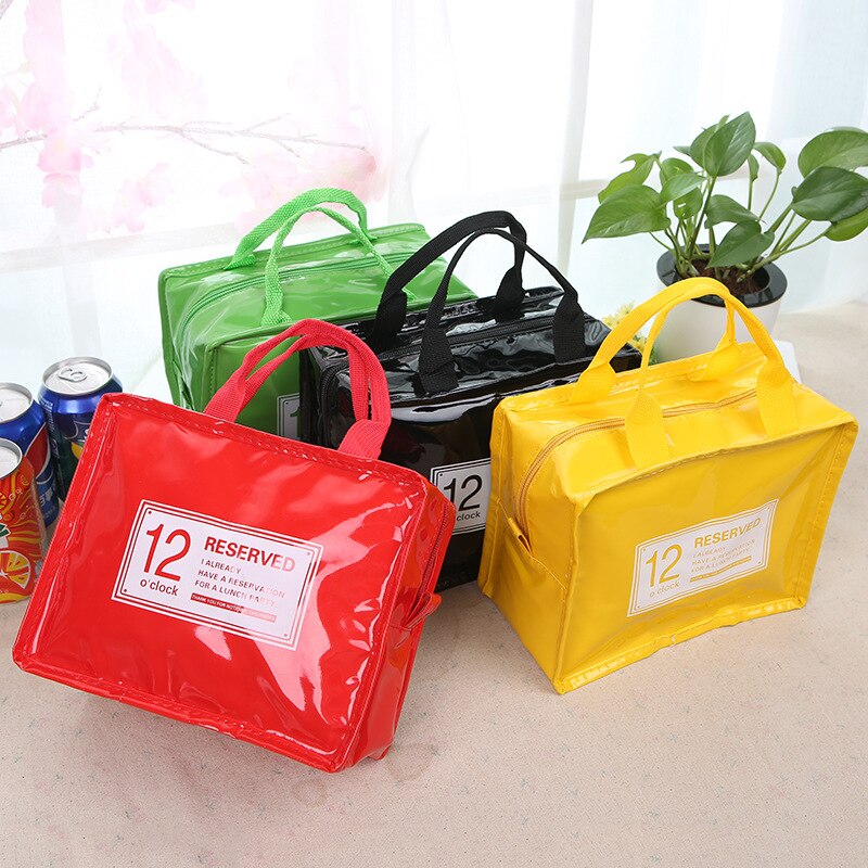 Purdored 1 Pc Draagbare Pu Lunch Tassen Lederen Waterdicht Voedsel Picknick Lunch Box Bag Geïsoleerde Vrouwen Koeltassen