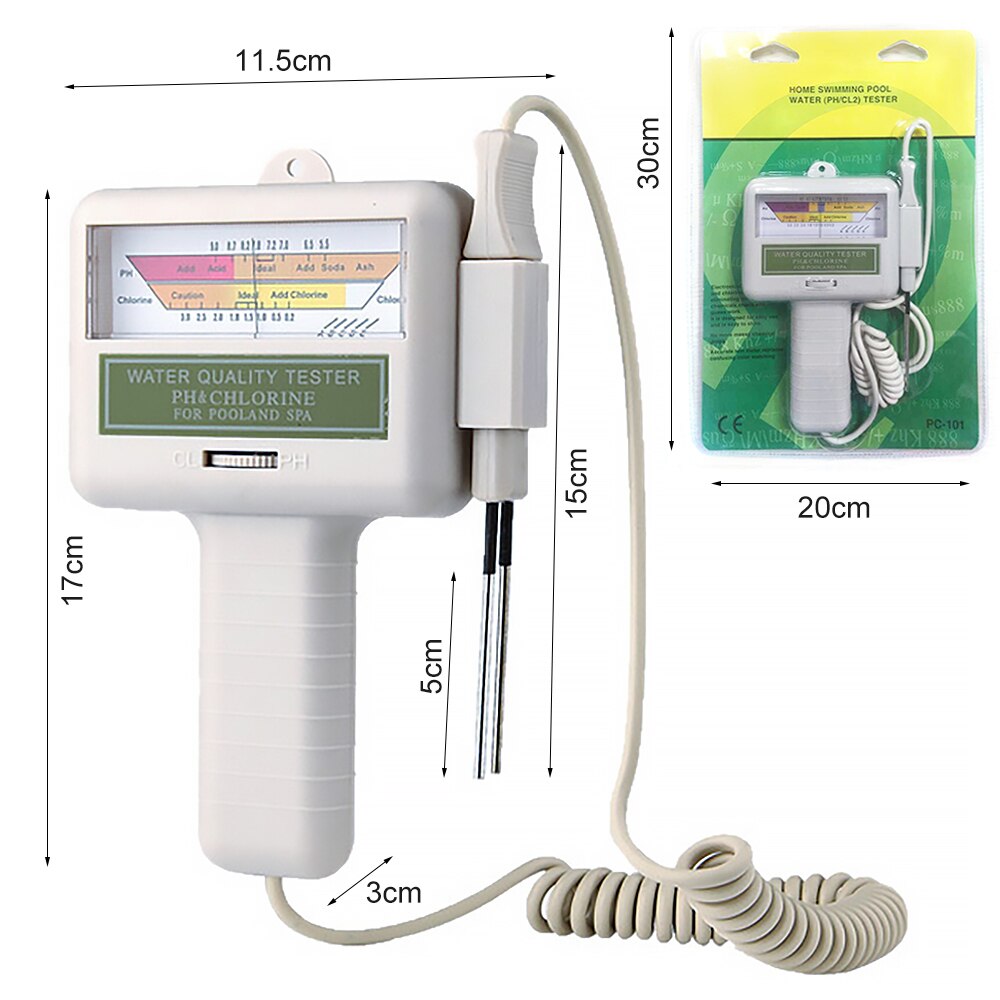 1 pièces PH testeur de chlore CL2 Aquarium eau contrôle de Portable maison piscine Spa PH Test moniteur compteur blanc