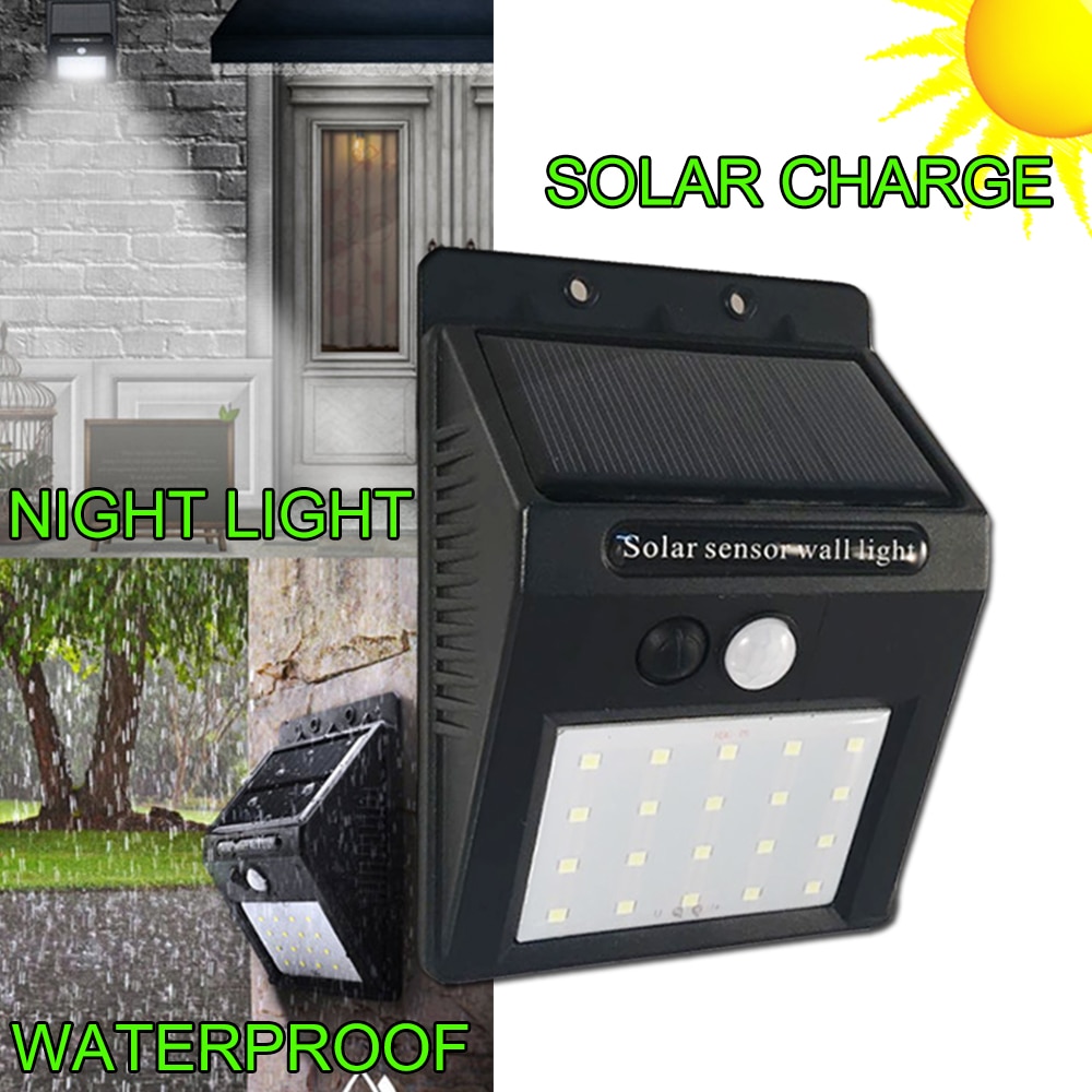 20 Led Lampada Solar Sensor Wandlamp Waterdichte Solar Lampen voor Tuin met Motion Sensor Outdoor tuin Solar Decoratie