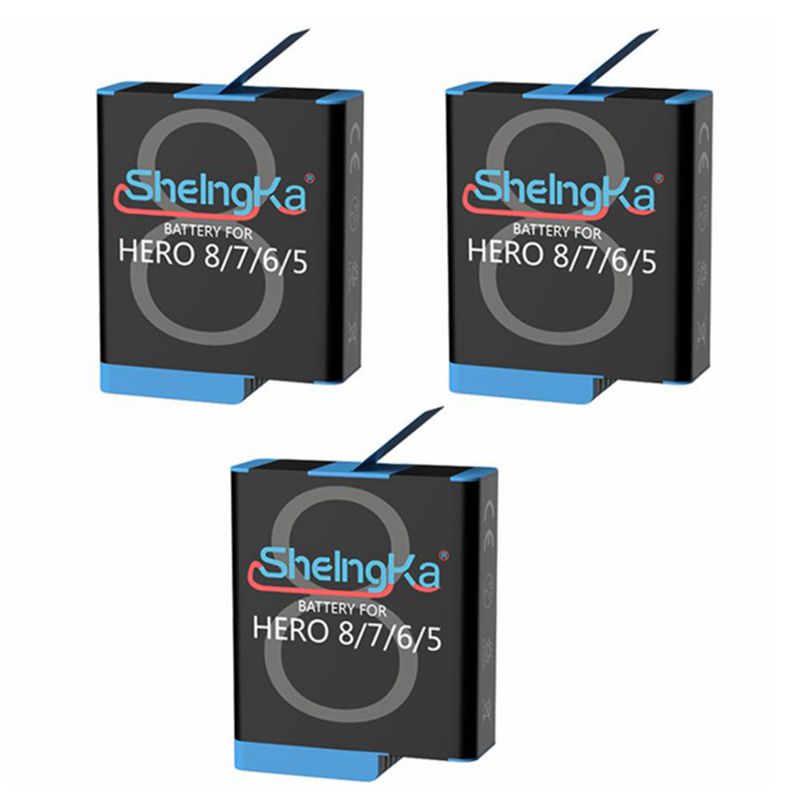 Original SheIngKa Hero8/7/6/5 Smart IC Battery+3 Slot Storage Charger For GoPro Hero 5 6 7 Hero 8 Black Battery Accessories: C Package