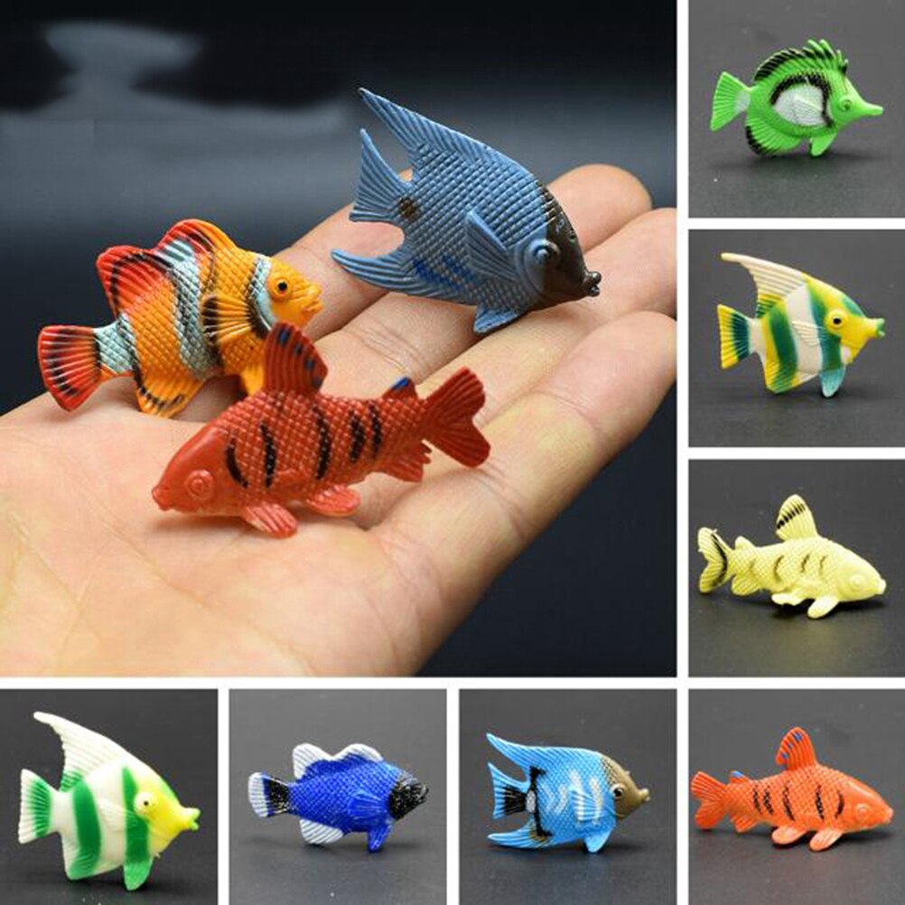12 pièces Mini animaux marins Tropical océan poisson animaux figurines jouet mer vie modèle jouets PVC piscine poisson jouet éducation précoce #40