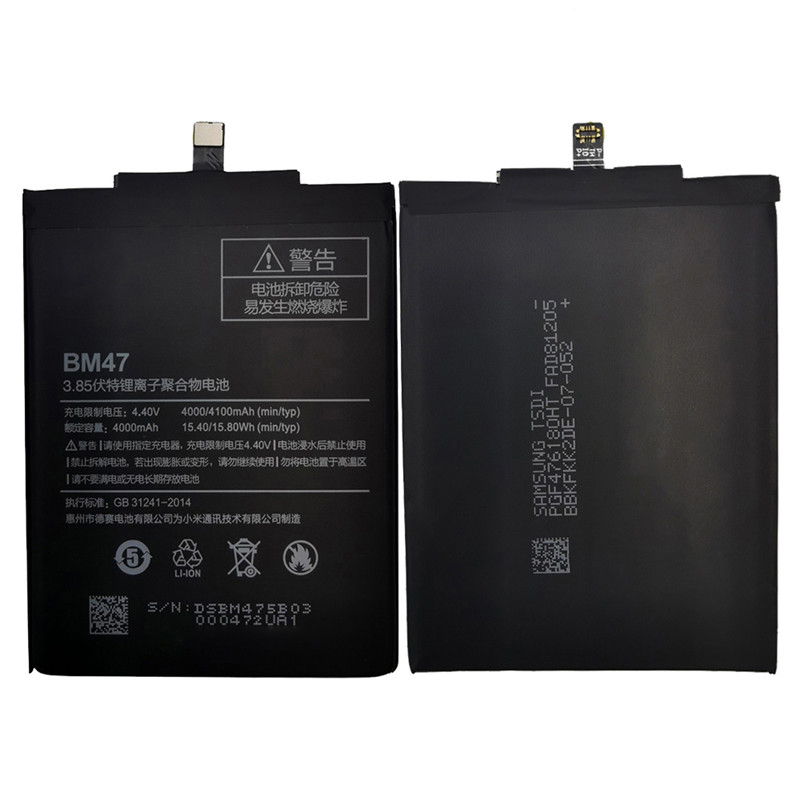 2025 100% batería Original BM47 de capacidad completa 4100mAh para Xiaomi Redmi 3 3S 3X Xiao mi Hongmi Redmi 4x baterías de repuesto