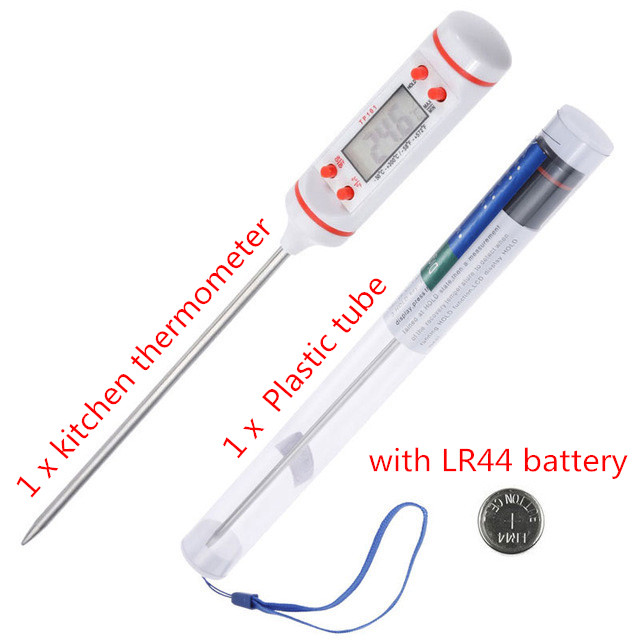 Anpro thermomètre numérique pour BBQ | Cuisine, pour aliments, gâteau viande, bonbons, Grill, dîner cuisson ménagère, jauges avec batterie: 01-Wihte
