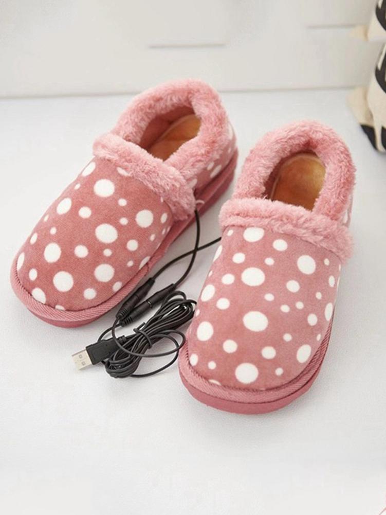 Heating Plush Slippers Size 36 - 39 260mm To 270mm Detachable USB Washable Warm Shoes For Cold Winter 40-45 Degrees Heated Shoes