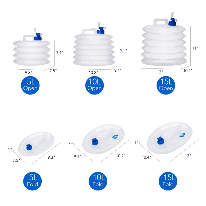 Cube de stockage d'eau sans BPA récipient d'eau pliable avec robinet cruche de stockage d'eau de Camping de alimentaire pour l'extérieur E5