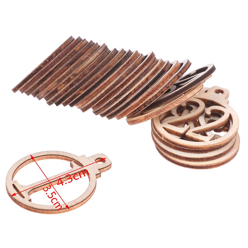 25 stuks/set kerst 1-25 houten adventskalenderlabels nummerlabels feest aftellabels kerstversiering