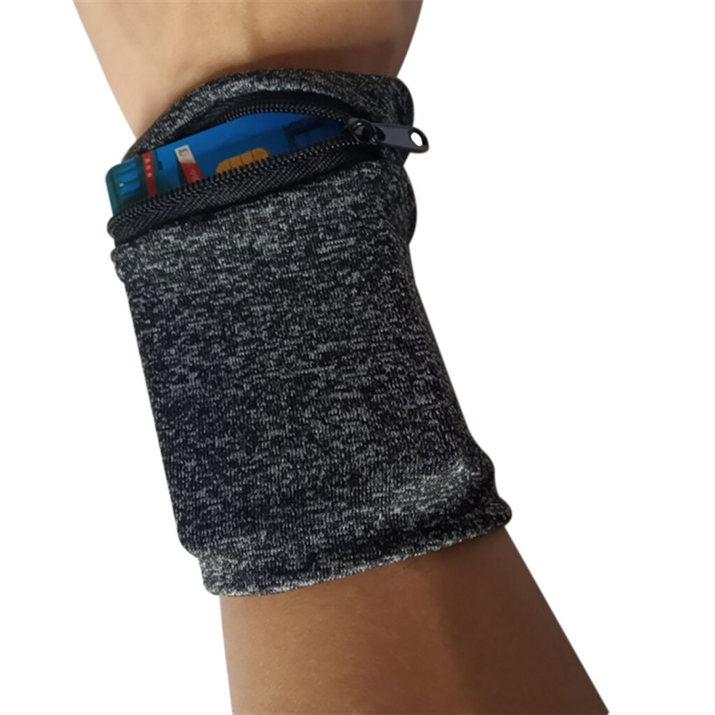 Multifunktionel armbånd lynlås ankel wrap sport håndledsrem pung opbevaring sport mænd kvinder bærbare håndled mini små tasker