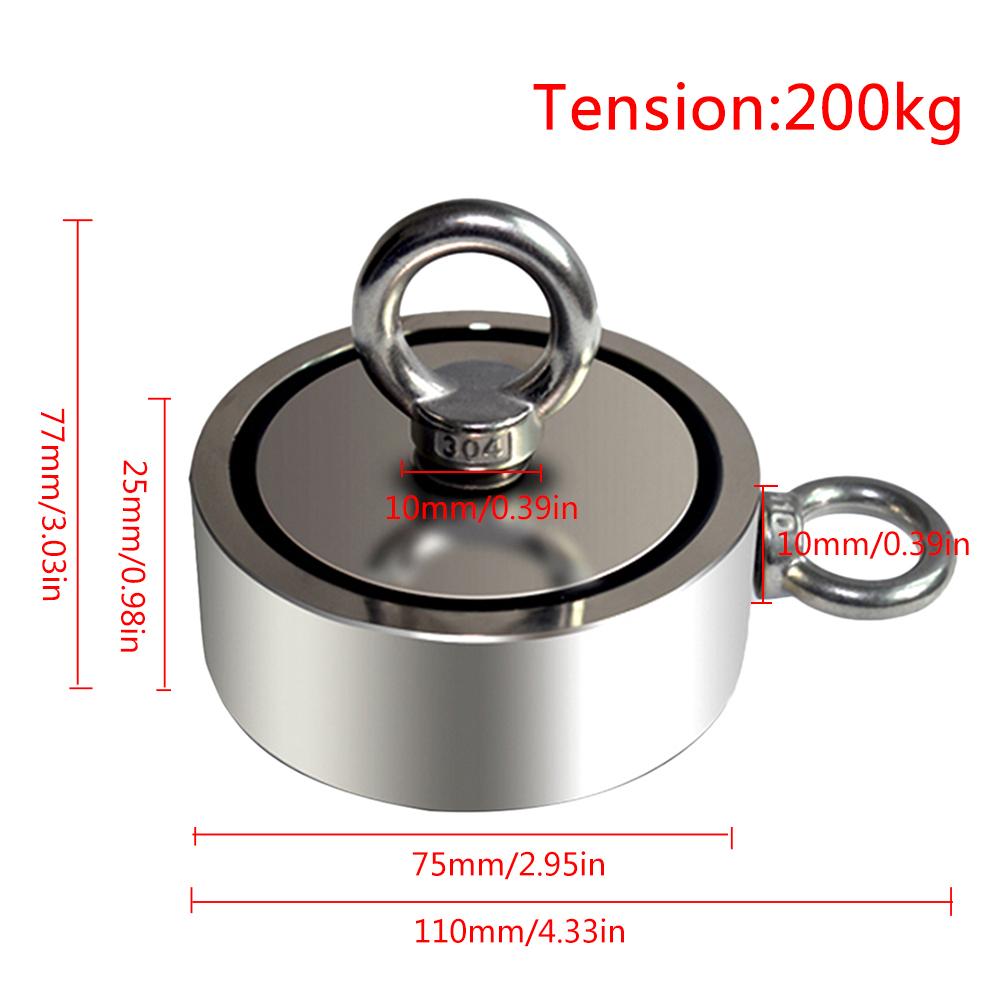 Super Starke Magnet doppelseitige Leistungsstarke Neodym Magnete magnetisch Suche Bergung Angeln Haken Magneten Aimant 80Kg 120Kg 200kg