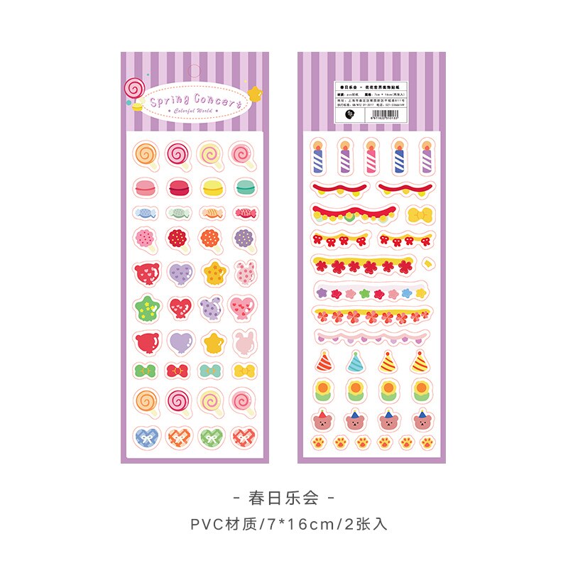 Mohamm 2Pc Fancy World Series Pvc Decoratie Stickers Gewoon En Creatieve Stickers Basic Planner Materialen Scrapbooking School S: E