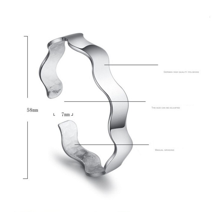 La nouvelle princesse tempérament belle argent bracelets brillant bohème rétro vague eau ondulations bijoux