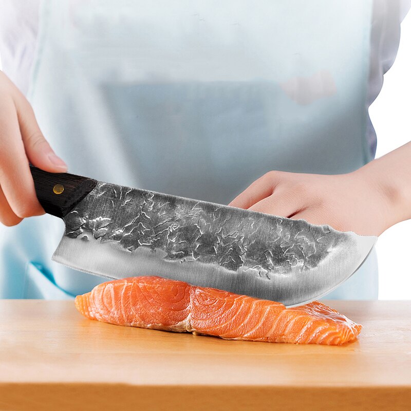 Multi-purpose Knife Hand Forged Old Kitchen Knife Butcher Knife for Cutting Meat Household Chef Knives