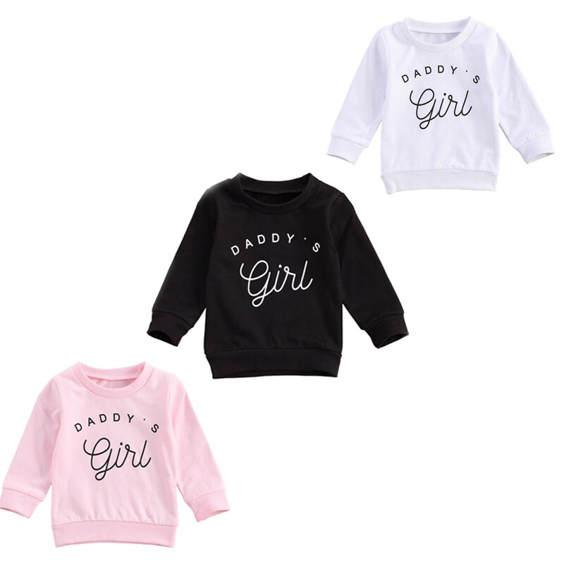 0-3y herfst babymeisjes sweatshirt tops letterprint lange mouwen trui t-shirts outfits