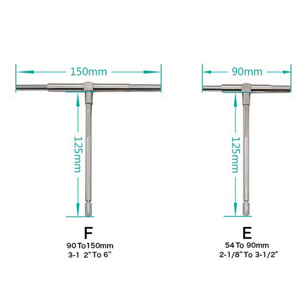 6Pcs 8-150mm Telescoping Gauge Set Micrometer Measurement Internal Gauge Kit Hole Gauges for Quick Inside Measurements of Holes