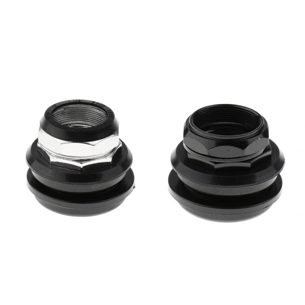 Bike Bicycle 1 1/8'' External Threaded Conversion Bearing Headset with Cartridge Bearings 44mm Black Silver