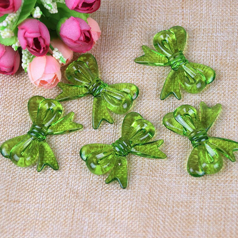 10Pcs 37*47Mm Transparant Acryl Boog Imitatie Crystal Losse Kralen Armband Ketting Sieraden Diy Bead Sieraden Met: F-olive green-10PCS