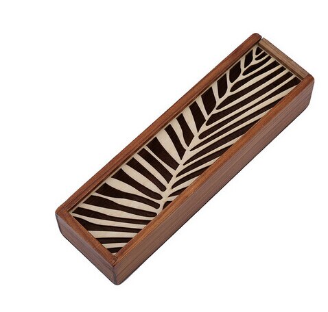 Retro Box Hollow Wood Pencil Case Storage Students Cute Wooden Multi Stationery Desk Accessories: B