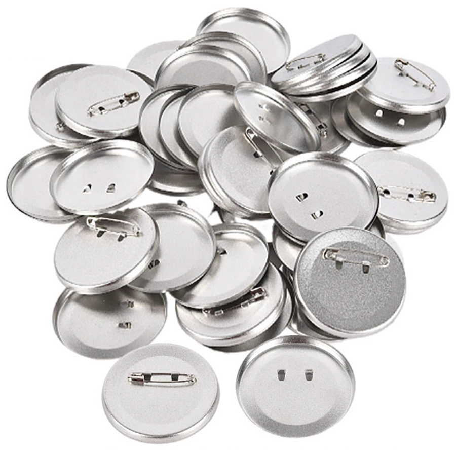 30/60 stuks glanzende, blanco blikken medailles met speld, handgemaakte doe-het-zelf decoratieve badges, 37mm ronde metalen button badge kits, knutselbenodigdheden