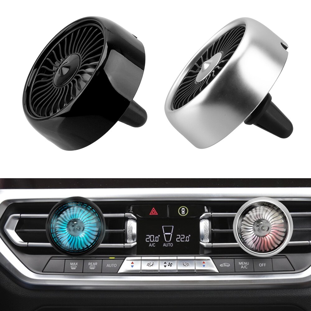 For Air Outlet Center Console USB Mini Fan Multi-function Car Electric Fan Car Air Cooler Fan With Colourful LED