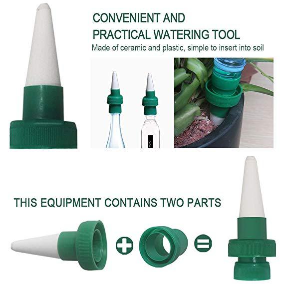 Dispositif d'arrosage automatique goutte-à-goutte de plantes en céramique, arrosage paresseux, jardin, Irrigation, fournitures d'outils, 2 pièces