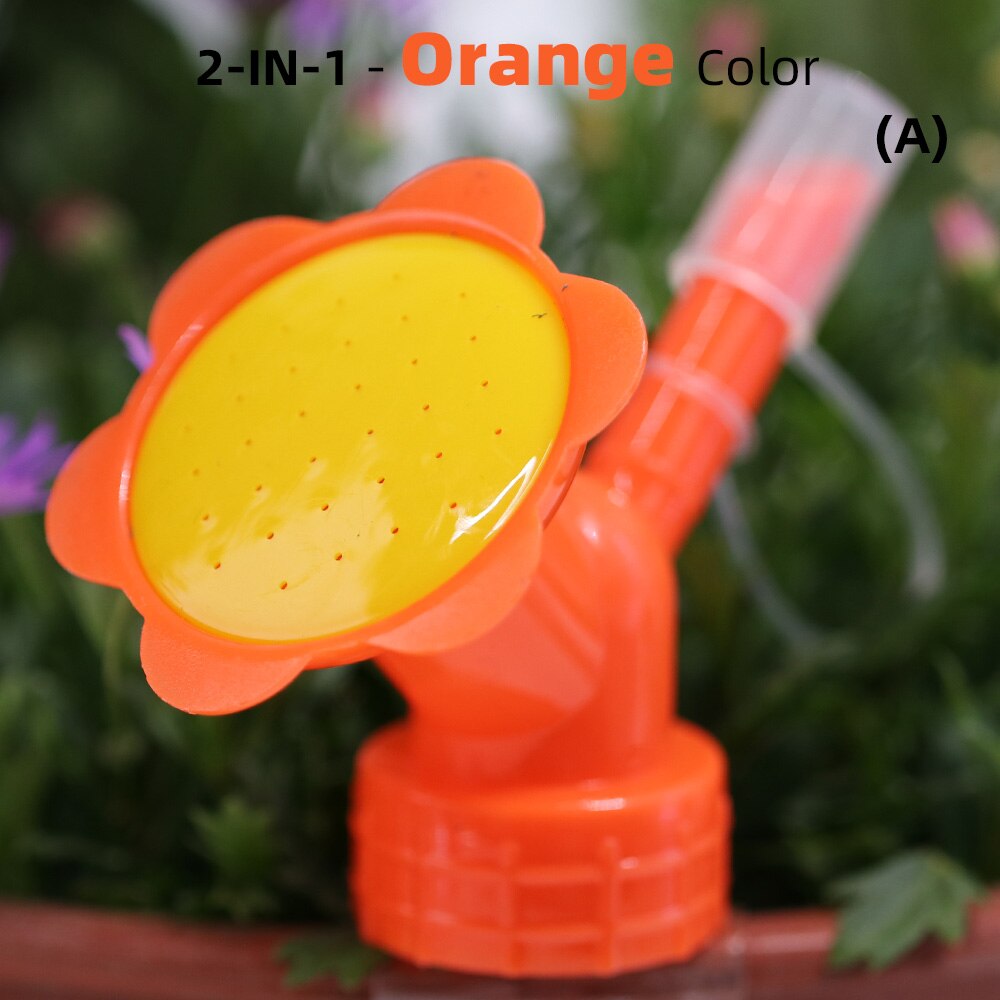 2- i -1 kapsyl sprinkler hem trädgård mini vattenkanna dubbelt huvud vattenpip bonsai munstycke för inomhus utomhus planta planta: Orange