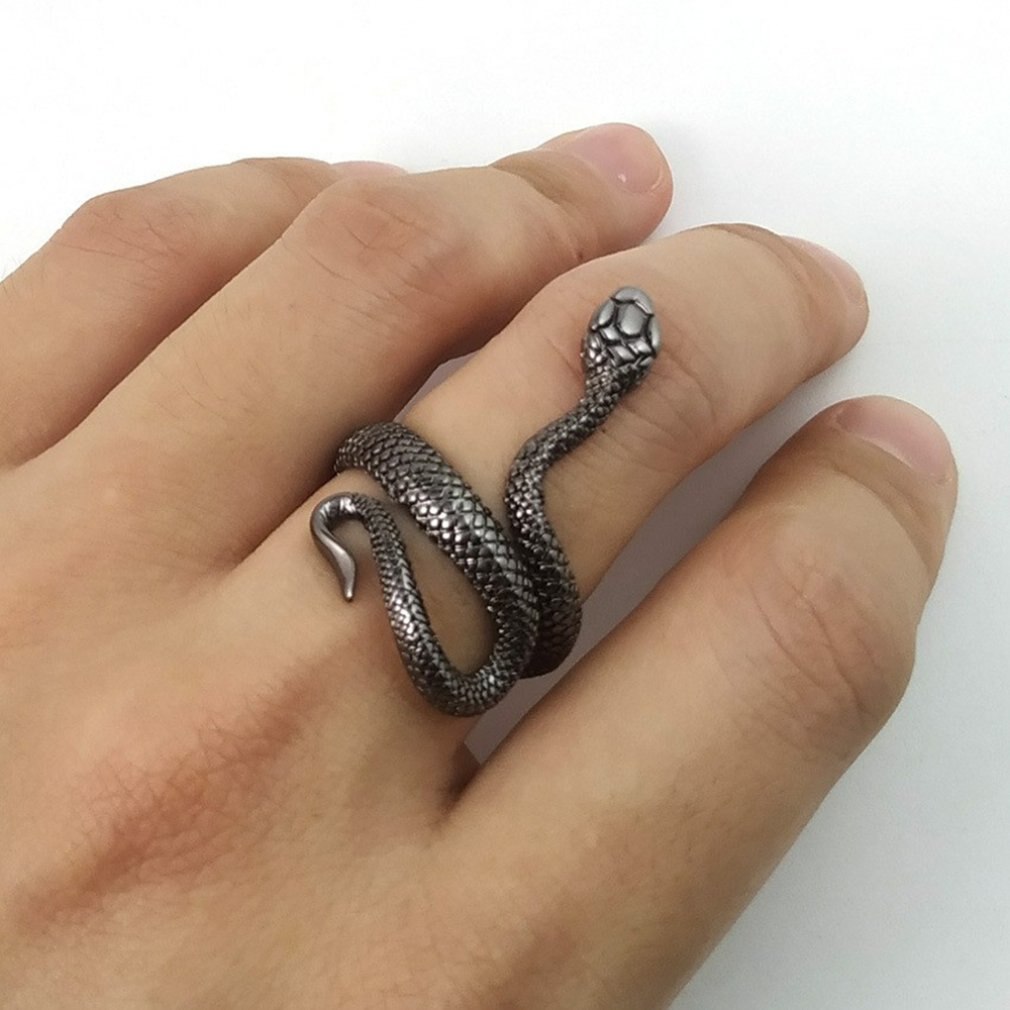 Neuesten Europäischen Neue retro Punk Übertrieben Geist Schlange Ring Persönlichkeit Stereoskopischen Öffnung Einstellbar Ring Schmuck
