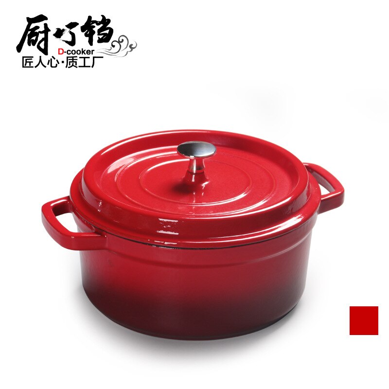Pot en émail casserole en fonte rose rouge pot en émail 22cm24cm pot en fonte épaisse