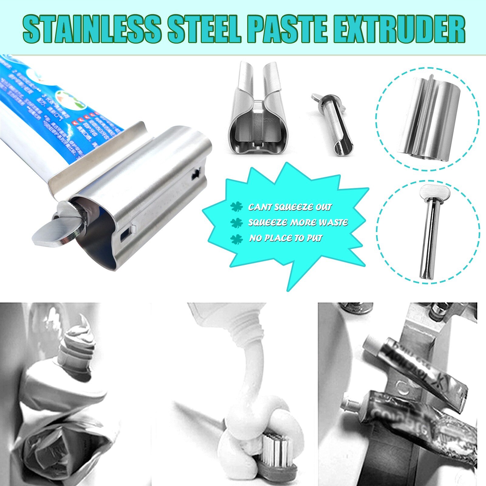 Rvs Metalen Buis Tandpasta Squeezer Tube Badkamer Haarkleur Dye Cosmetische Verf Squeezer Dispenser # Td