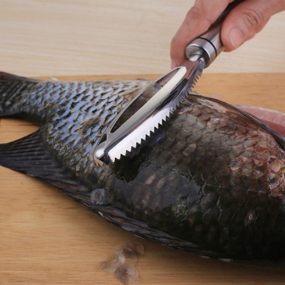Stainless Steel Fish Skin Brush Remove Scale Scraper Fish Skin Peeler Tools Remover Shaver Brush Kitchen Cooking Gadget