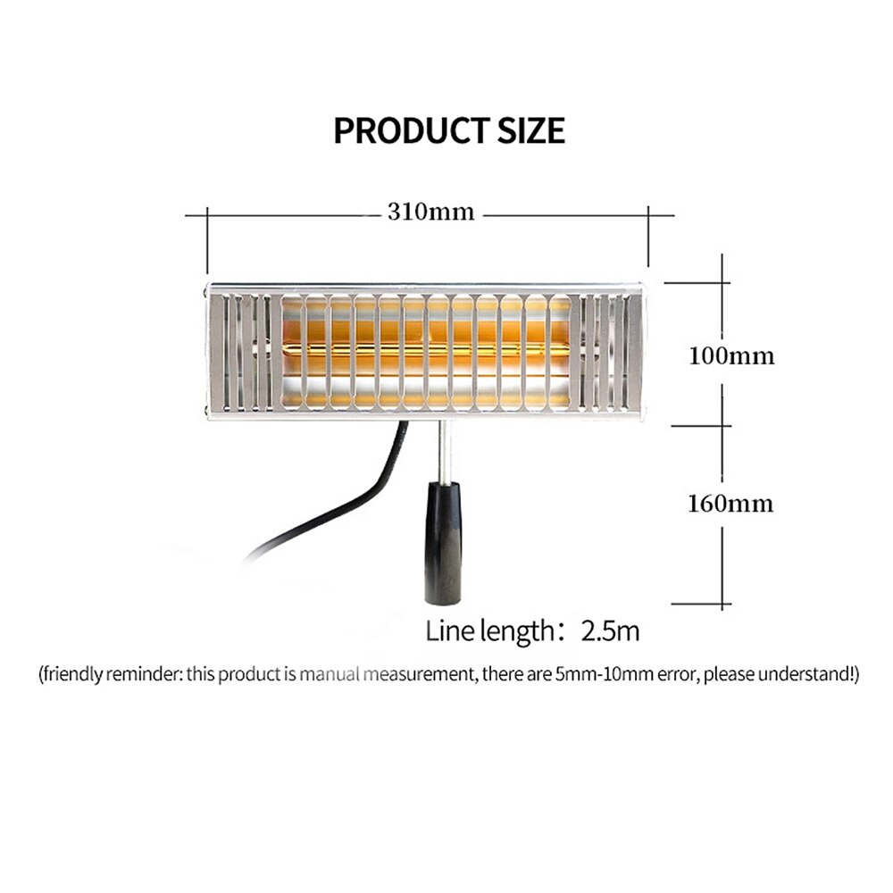 1000W Handheld Infrared Paint Lamp Infrared Auto Drying Portable Paint Curing Lamp Grilled Light Car Spray Paint Room