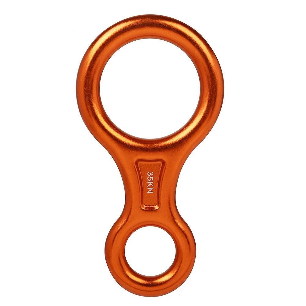8 Woord Klimmen Ring Touw Descender Gear Zekeringsapparaat Downhill Acht Ringen Figuur Rock Klimmen Staartletters Kit Voor Outdoor Gereedschap: Orange