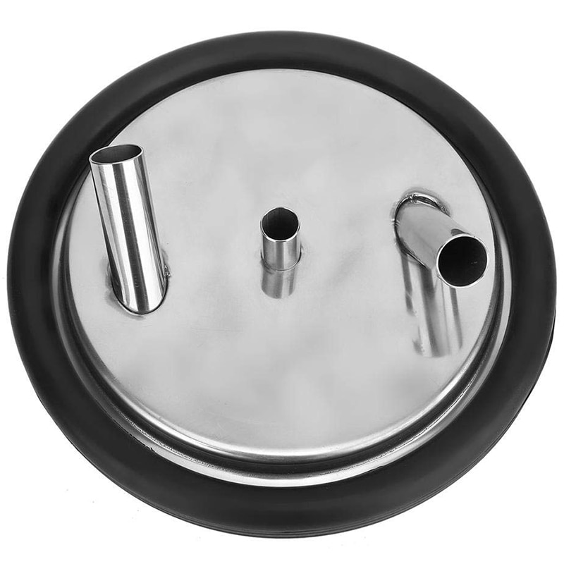 BESTStainless Steel Milk Can Lid with Three Open Inlets and Gaskets for Milking Machine Beef and Sheep Milking Accessories