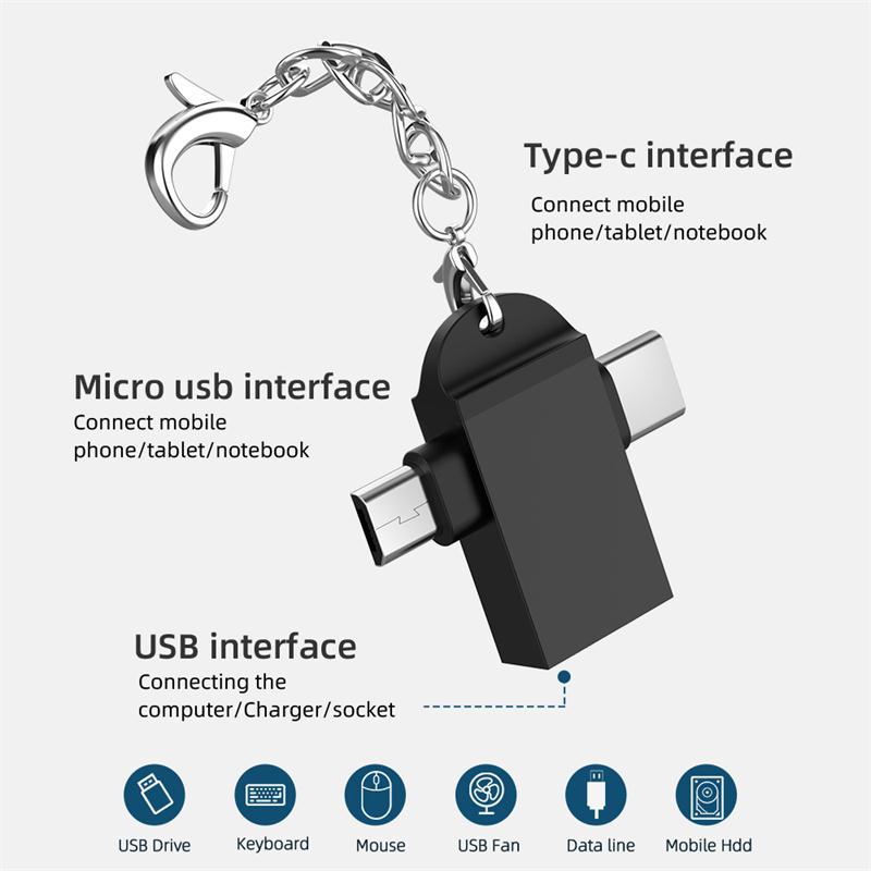 USB Typ C / Mikro USB Zu USB 3,0 hoch Geschwindigkeit Transfer Adapter 2 in 1 OTG Konverter für Telefon Tablette Laptop Tastatur
