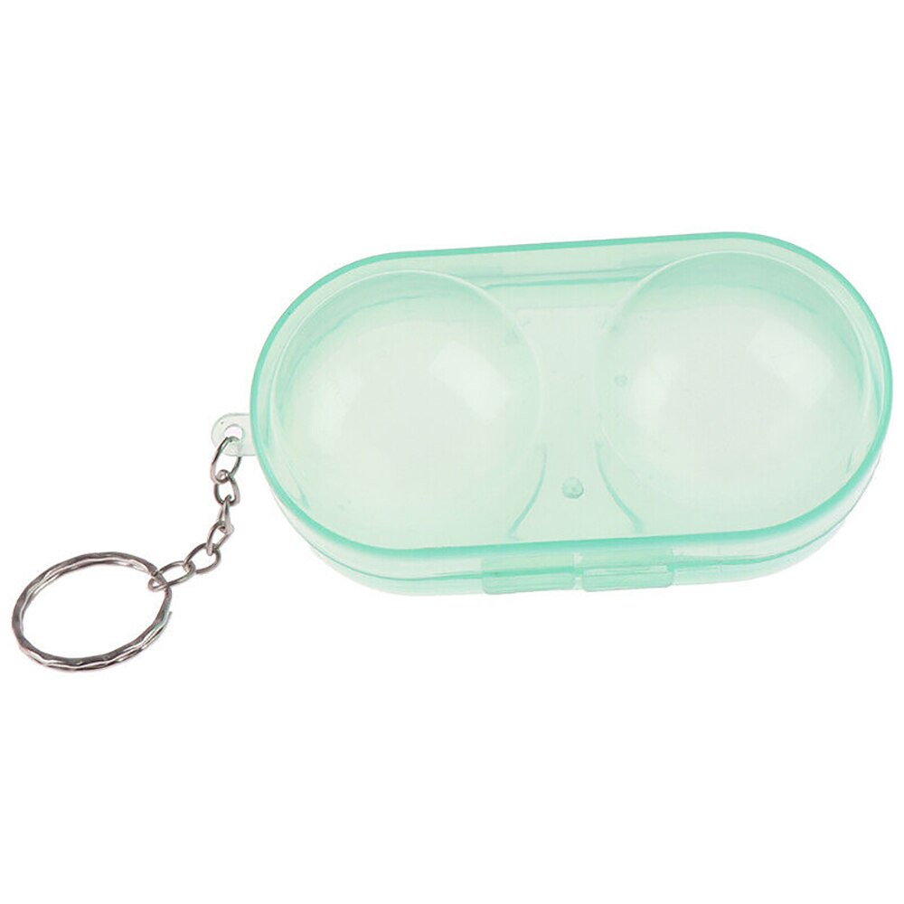 Plastic Table Tennis Ball Container Box Hard Case Ping Pong Ball Storage Box with Keychain Table Tennis Accessories: green