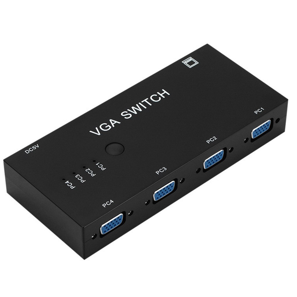 VGA Switch 4 In 1 Out VGA Video Switcher Converter Box HD Signal Amplifier Booster Splitter Adapter For PC Monitor Projector