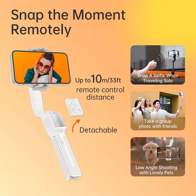 Hohem iSteady Q Single-Axis Gimbal Stabilizer Automatic Balance Selfie Stick Adjustable Tripod with Remote for Smartphone