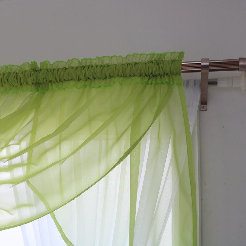 Panel Curtains With Valance Sheer Voile Living room Window Drapes Home Decor 1 Set